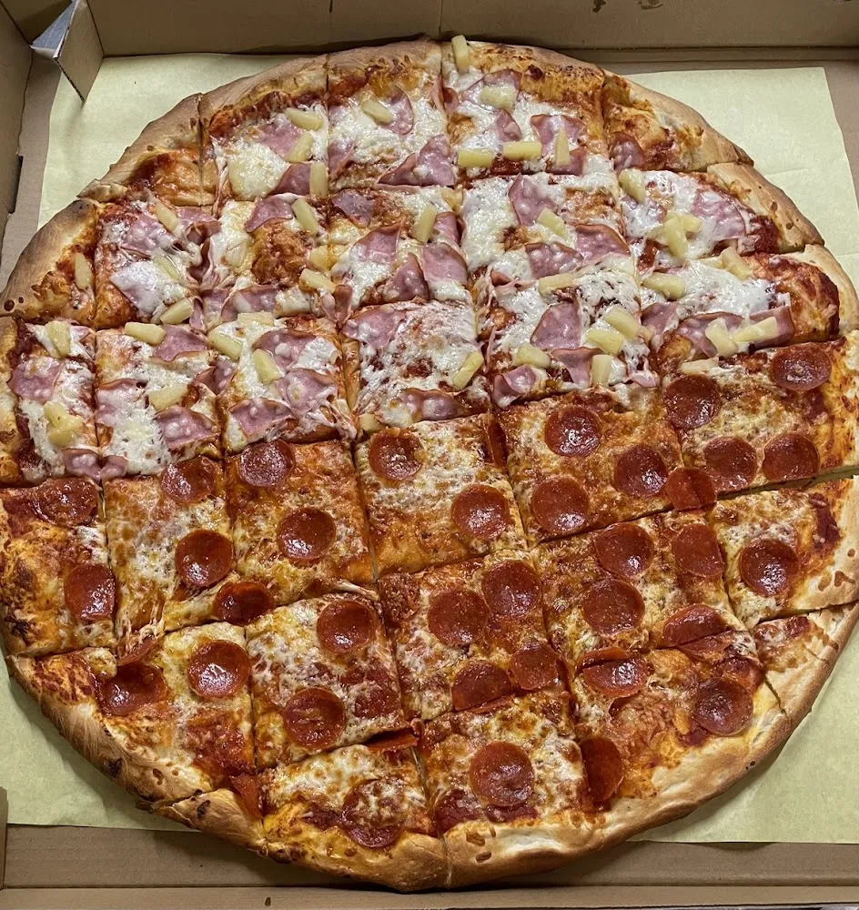 Half Pepperoni Half Hawaiian