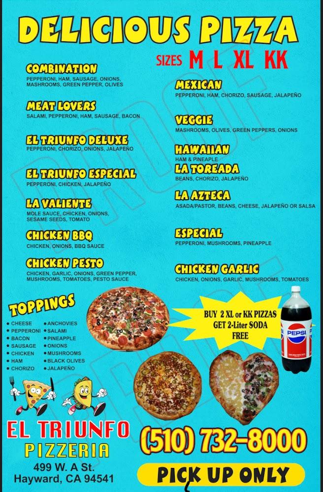 El Triunfo Pizzeria Menu image 1